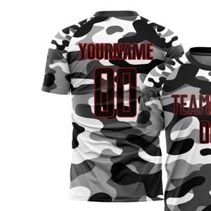 Maillot de football camouflage noir et gris à manches courtes, respirant, séchage rapide, léger, uniforme sportif pour entraînement et match - Product Image 3