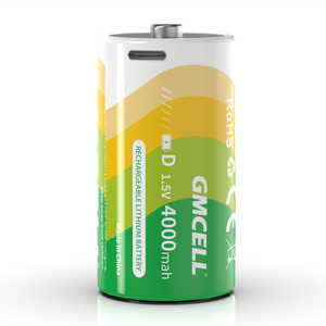 Lot de 4 piles rechargeables de type D, USB Type-C, piles au lithium rechargeables de taille D, 6000 mWh, pour lampe de poche, torche, lanterne - Product Image 2