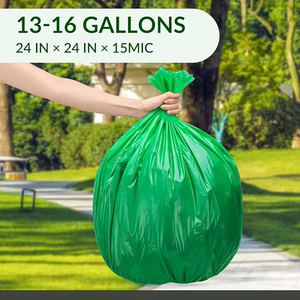 13-16 Gallon, 15 Microns, 24x24 Inches,Green Trash <b>Garbage</b> Bags,China Factory Price - Product Image 5