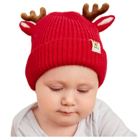Gorro de Bebé de Algodón y Poliéster con Estampado Navideño de Dibujos Animados, Marca Runsen, Tela General para Viajes, Lindo Protector de Orejas