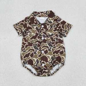 Ropa de Camuflaje para Bebés Recién Nacidos RTS, Mameluco con Bolsillos y Botones para Niñas, 95% Algodón, Primavera Otoño, Tela Informal de Estambre - Product Image 2