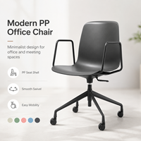 Chaise de bureau pivotante de style moderne et simple, ergonomique, avec accoudoirs en plastique PP, pour conférence, réception, invités