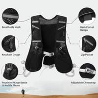Gilet de course et de cyclisme extérieur personnalisé, imperméable et léger, avec rangement pour bouteille d'eau et téléphone portable, sac de jogging – Fournisseur d'usine