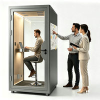 Cabine téléphonique insonorisée mobile en promotion, cabine acoustique pour enregistrement vocal, idéale pour les bureaux ouverts et les coworking spaces