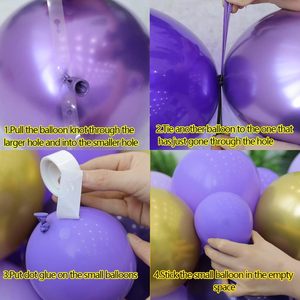 Set di 136 Palloncini Viola Maca, Kit <span class=keywords><strong>per</strong></span> Arco di Palloncini in Lattice, Diverse Colorazioni <span class=keywords><strong>per</strong></span> <span class=keywords><strong>Accessori</strong></span> Festa di Compleanno e Matrimonio - Product Image 3