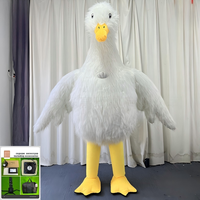 Costume de mascotte gonflable drôle en forme de grande oie blanche, tenue de poupée animale pour spectacle, cérémonie d'ouverture et décoration de fête