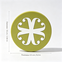 Sous-verre rond moderne personnalisé en PVC promotionnel, épaisseur 3 mm, avec logo personnalisé, résistant à la chaleur, écologique