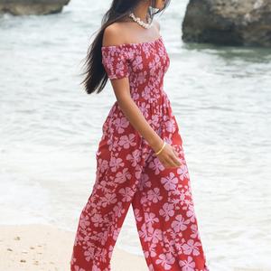 Mono de Verano Estilo Bohemio Informal Estampado para Mujer, Ropa de Playa, Mono de Rayón con Estampado Personalizado - Product Image 4