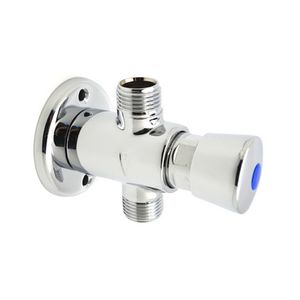 Robinet temporisé pour douche extérieure, longueur 17,7 cm, avec poignée bleue, utilisation extérieure - Product Image 1