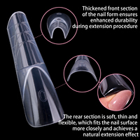 Boîte de 150 moules à ongles transparents en amande, double usage, sans papier, pour extension, OEM/ODM, pour salon de manucure UV Gel