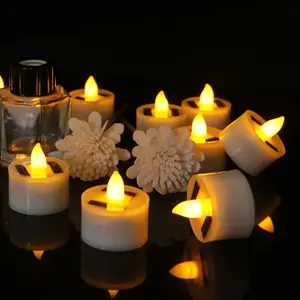 Wholesale solar powered Tea-candle LED light plastic candle light for outdoor use