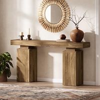 Console longue de style farmhouse traditionnel en bois, écologique, gain de place, montage facile, pour entrée, couloir, salon