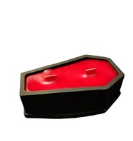 UOBOBO Pot à bougie de luxe en ciment, petit pot à bougie en béton en forme de cercueil avec couvercle