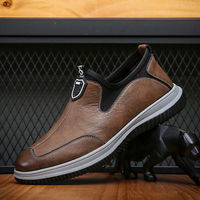Chaussures en cuir pour hommes, tendance et confortables, style britannique minimaliste, chaussures tendance à enfiler pour hommes