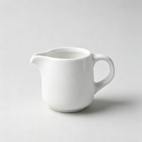 Pichet à crème en céramique blanche, carafe à lait en porcelaine avec poignée, pour servir du café, du thé, du lait, pour café, restaurant, maison, logo personnalisé