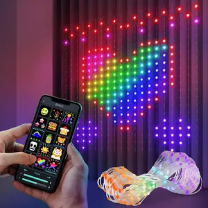 DIY 커튼 조명 3*3m 400 Led RGB 앱 제어 요정 장식 조명 크리스마스 Led 문자열 빛