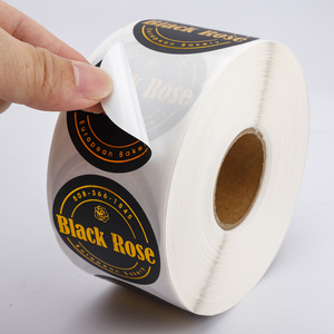 Étiquettes adhésives rondes personnalisées avec impression dorée, étanches, pour boîtes alimentaires, autocollants de sécurité avec <span class=keywords><strong>mon</strong></span> logo en rouleau pour l'emballage de boulangerie - Product Image 4