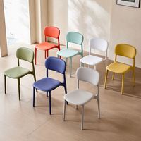 Chaise empilable en plastique nordique avec assise mate pour cuisine, coin repas, balcon, chambre