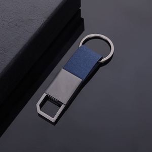 Wholesale PU Leather Keychain Promotion Keyring Metal Plain Metal Ring with LOGO - Product Image 5