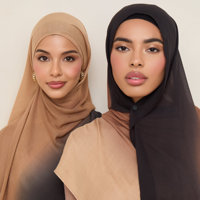 Nouveaux hijabs ombrés en modal, bords doublement cousus, tissu délicat en rayonne viscose, léger et respirant, écharpe châle à blocs de couleur