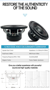 <span class=keywords><strong>Subwoofer</strong></span> Voiture Haut-Parleur <span class=keywords><strong>Subwoofer</strong></span> Audio Automobile Puissant 88dB de 10 / 12 / 15 / 18 / 21 Pouces - Product Image 3