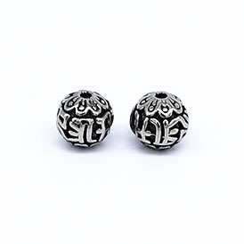 Cuentas de plata tibetana yunnique, cuentas espaciadoras con mantra de seis sílabas en relieve para fabricación de joyas, accesorios de moda unisex - Product Image 5