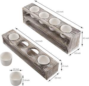 Jardinière ronde pour fleurs/plantes vertes, Vietnam, en bois rectangulaire, support pour plantes succulentes, en bois de pin, écologique - Product Image 4