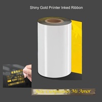Gulungan Pita Foil Emas/Perak 50-110mmX300M Pita Transfer Termal Resin untuk Pita Kain/Pita Sutra/Tas Hadiah/Kartu/Stempel