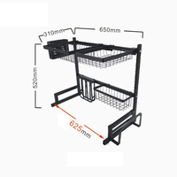 Égouttoir à vaisselle pliable en acier inoxydable grande capacité, support d'ustensiles de cuisine écologique à poser sur l'évier