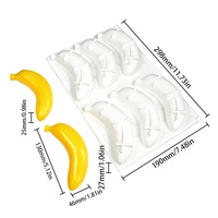 Molde de Silicona 3D AK de 16 Cavidades con Forma de Fruta para Helados, Molde de Silicona de Plátano para Chocolate, Herramienta para Decorar Pasteles y Mousses MC820