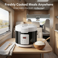 Cuisinière à riz électrique portable 12V/24V 3L, minuterie numérique et maintien au chaud, pour voiture, camion, camping-car, camping en plein air (certifié CE)