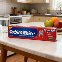 Orbit & White Personnalisable 100g Original Menthe Fluorure Herbal Dentifrice Formule Enzymatique Blanchiment Efficace Réduire Les Dents Dent