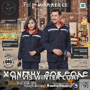 Abrigo de rayas reflectantes de alta visibilidad para trabajadores de Ingenieros Industriales, forro extraíble cálido de invierno, seguridad antiestática de alta visibilidad - Product Image 2