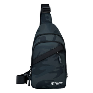 ZhiMa Men's Chest <b>Bag</b> Nylon Camouflage Black Multi Functional Crossbody <b>Bag</b> For Off Campus Training Winter 2025 - Product Image 1