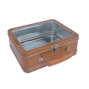 Bán Sỉ Tùy Chỉnh Xách Tay <span class=keywords><strong>Tin</strong></span> Hộp Ăn Trưa Lưu Trữ Hình Chữ Nhật Kim Loại Hộp Thiếc <span class=keywords><strong>PVC</strong></span> Cửa Sổ Nắp Xử Lý Hộp Cho Kid Đóng Gói Quà Tặng - Product Image 5