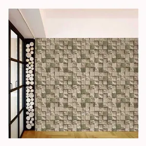 3D石材效果乙烯基墙纸家居装饰PVC壁纸