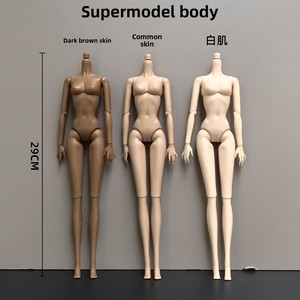 Corps de poupée BJD nu en PVC de 30 cm (6 points) pour remplacement, style supermodèle européen/américain, figurine articulée multi-points - Product Image 1