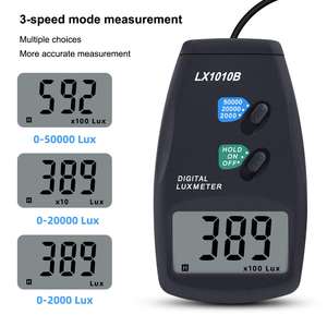 Luxmeter Digital Illuminance Light <span class=keywords><strong>Meter</strong></span> Digital, Luxmeter dengan Layar LCD 0-50,000 Rentang <span class=keywords><strong>Lux</strong></span> (dengan Baterai 9V) LX-1010B - Product Image 3