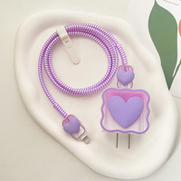 Para iPhone 17 funda protectora de carga rápida para Apple 20W Wave Edge Love cabeza de carga cubierta protectora Cable DE DATOS cubierta mordedora