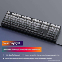 Kit de Teclado Mecánico HJSDZHI H108 de 108 Teclas, Tamaño Completo, Tri-Modo, Intercambiable en Caliente, RGB, 4000mAh, para Juegos, Oficina, DIY