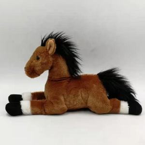 Wholesale Custom OEM/ODM Cute Soft Stuffed Toy 12.5 Inch Hot Sale High Quality Lying Plush <strong>Horse</strong> Brown - Product Image 5