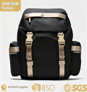 Mochila Pañalera Negra de Poliéster, Impermeable, con Cierre de Cremallera, Personalizable con Logotipo y Patrón, Portátil, de Gran Capacidad, para Bebés - Product Image 1
