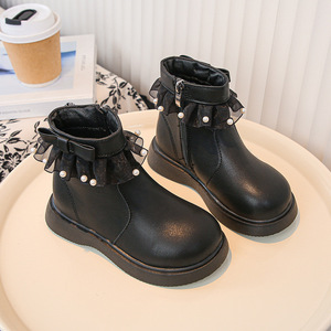 <span class=keywords><strong>Stivaletti</strong></span> da <span class=keywords><strong>bambina</strong></span> 2025 Nuovi Invernali con Perle, Stile Principessa Britannica, in Velluto e Pelle, con Cerniera Laterale e Suola in <span class=keywords><strong>Gomma</strong></span> - Product Image 2