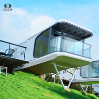 CGCH P5 Maison Capsule Spatiale de Luxe Préfabriquée en Conteneur avec Fenêtre Panoramique pour Site de Glamping Commercial Commande en Gros