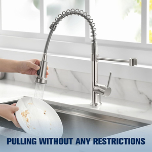 Grifo de Cocina Extraíble con Mezclador de Agua Caliente y Fría, Acabado Negro Cepillado, Acero Inoxidable 304 con Extensor de Grifo de 1080 - Product Image 4