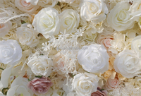 2025 nouveau 5D blanc soie Rose fermeture éclair fleur mur Design moderne 8x8 fleur artificielle pour Pâques mariage décorations murales