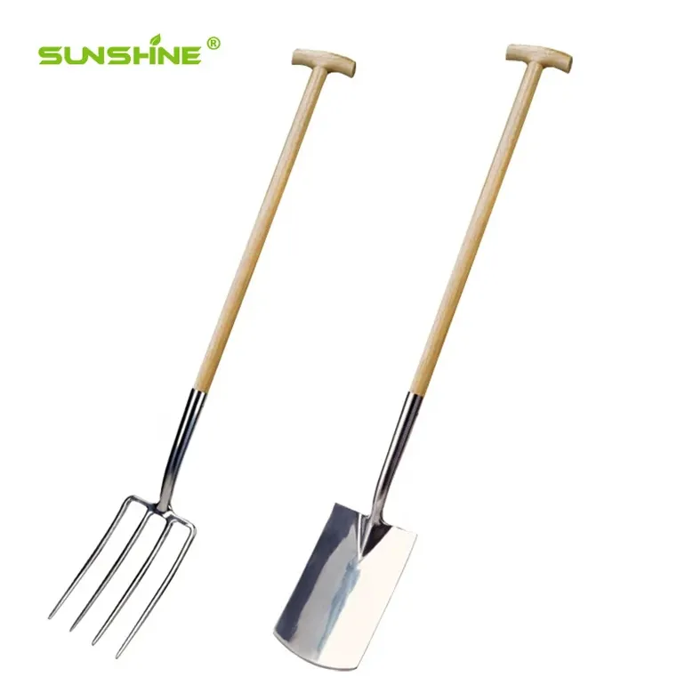 SUNSHINE Stainless Steel Digging Fork&spade Customized Logo DIY OEM Sunshine Polished GS Outdoor Fork 100cm 1pcs 1year 29*18cm