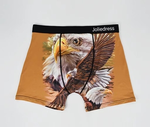 Calzoncillos de Poliéster para Hombre, Alta Elasticidad y Transpirabilidad, Corte Medio, Diseño de Tigre, Águila y Lobo con Impresión Digital 3D - Product Image 1