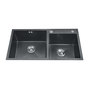 Chất lượng cao handmade thép không gỉ 201 thương mại bồn rửa bát đôi bồn rửa nhà bếp với cống mà không có vòi nước - Product Image 2