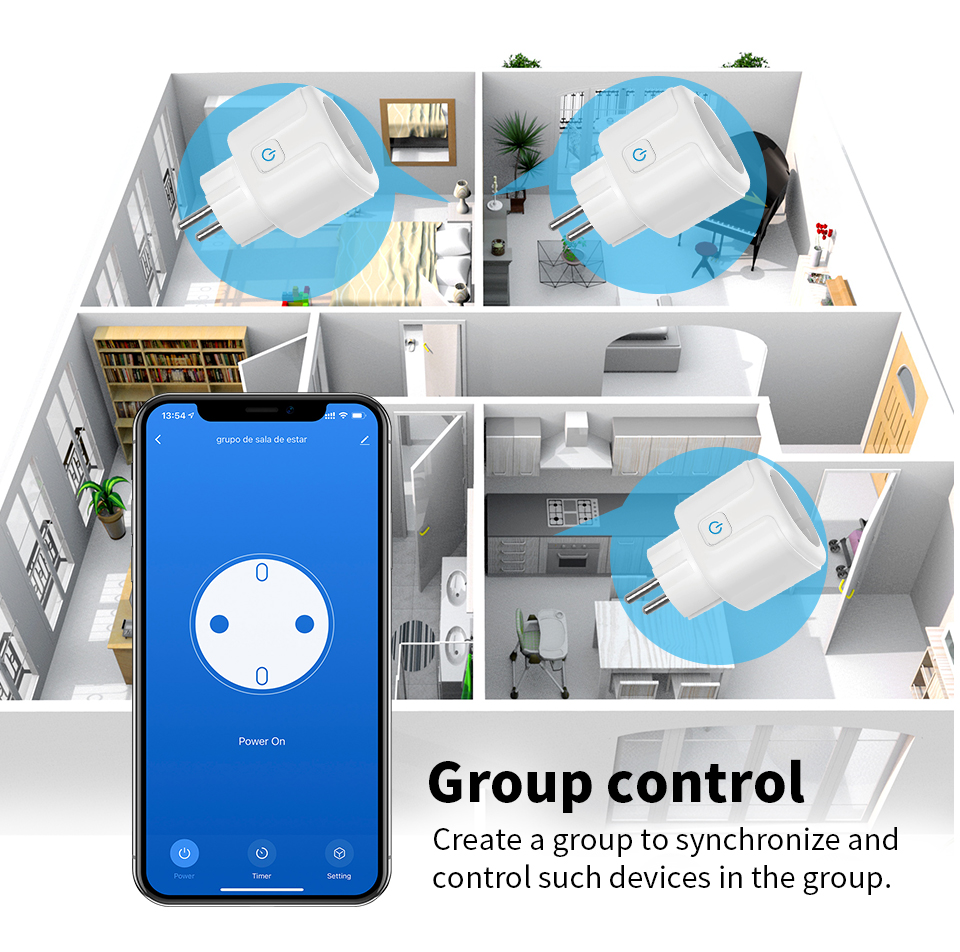 EU Plug Tuya Remote Power Socket Life APP Intelligence Remote Light Socket